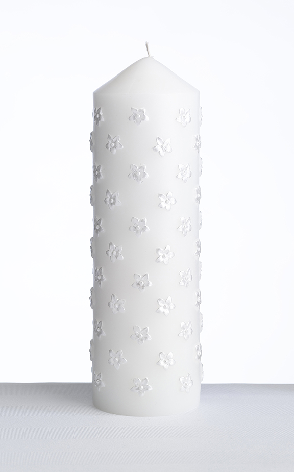 White Petal Pillar Candle