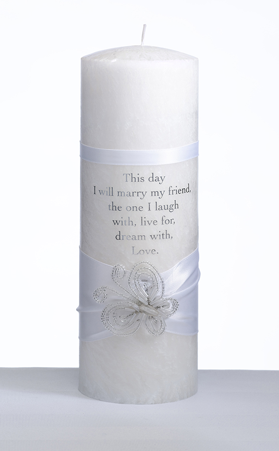 White Butterfly Unity Candle
