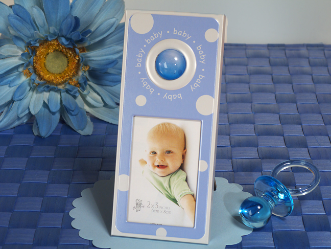 Blue and White dot photo frame