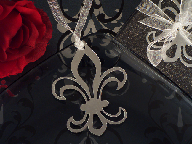 Mark it with memories Fleur de lis design bookmark