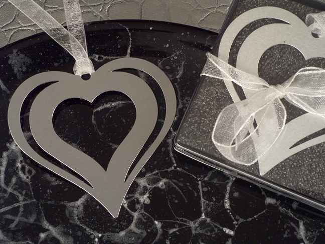 Mark it with memories double heart bookmark