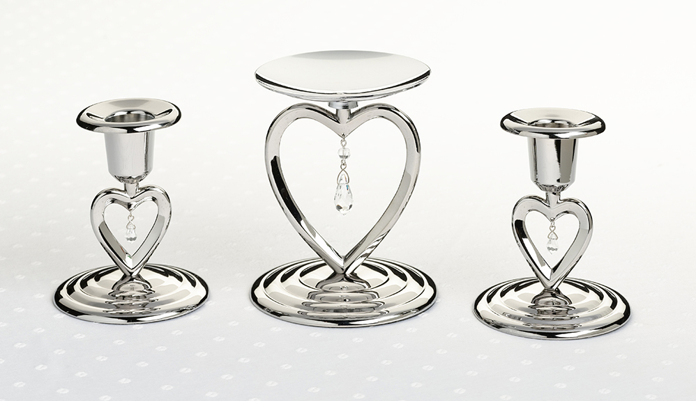 Hearts Jewel Candle Holder Set