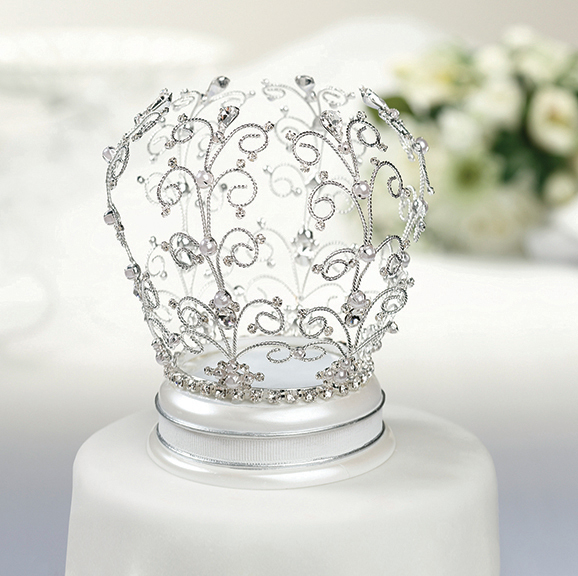 Rhinestone & Pearl Tiara Caketop