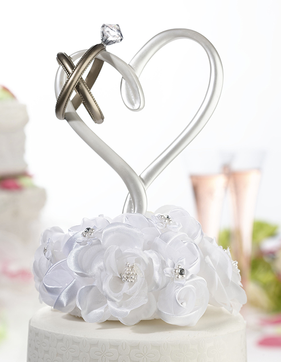 Heart w/Rings Cake Pick