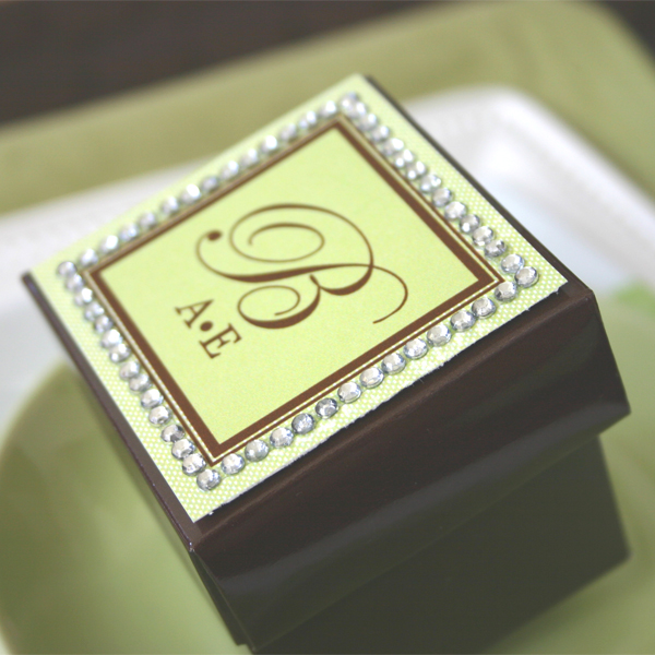Rhinestone Border Monogram Labels & Tags (Set of 12)