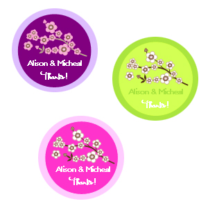 Medium Round Cherry Blossom Labels