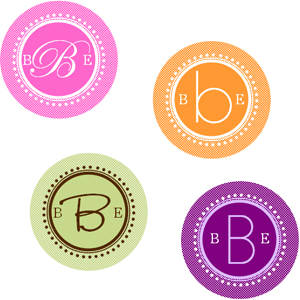 Round Monogram Labels