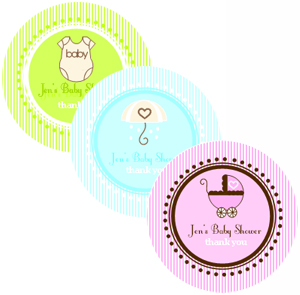 Round Baby Shower Labels