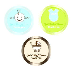 Medium Round Baby Shower Labels
