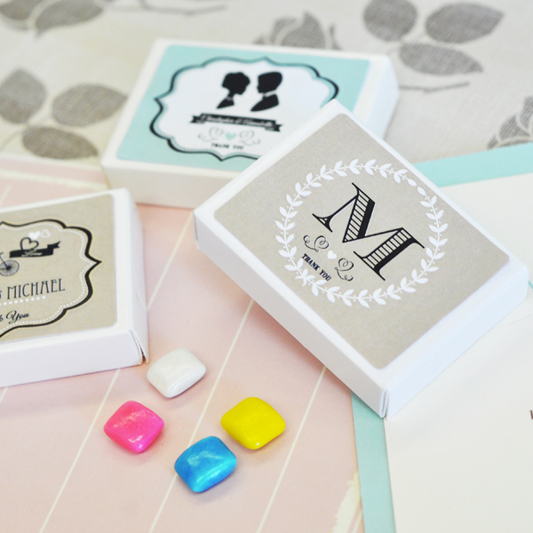 Vintage Wedding Personalized Gum Boxes