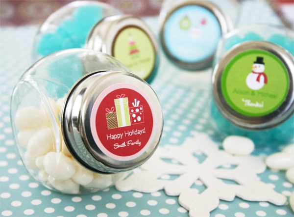 A Winter Holiday Candy Jars