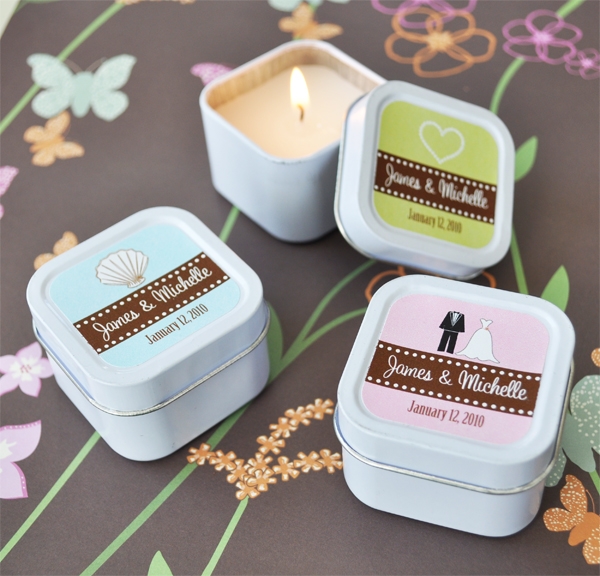 Square Personalized Theme Candle Tins