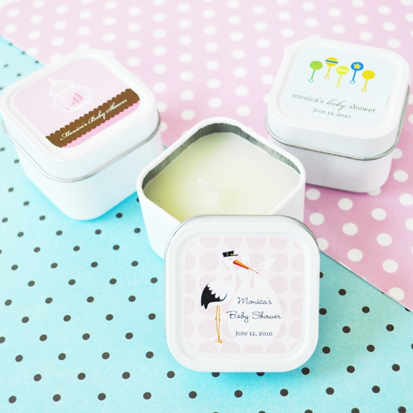 Elite Design Baby Shower Square Candle Tins