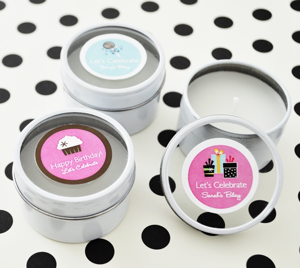 Personalized Birthday Round Candle Tins