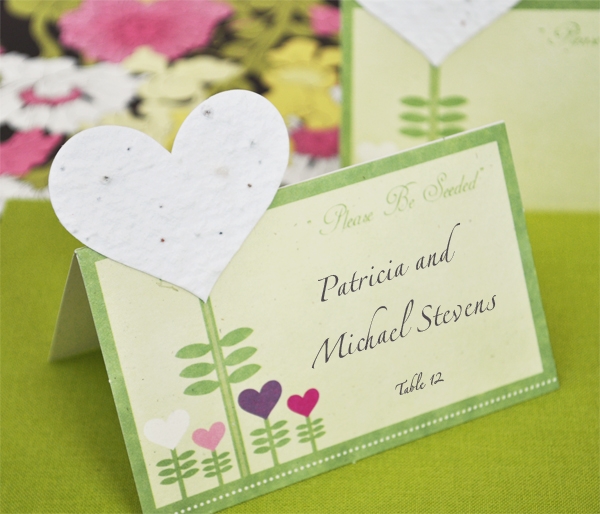 Please Be Seeded Heart Plantable Seed Place Cards (set of 12)
