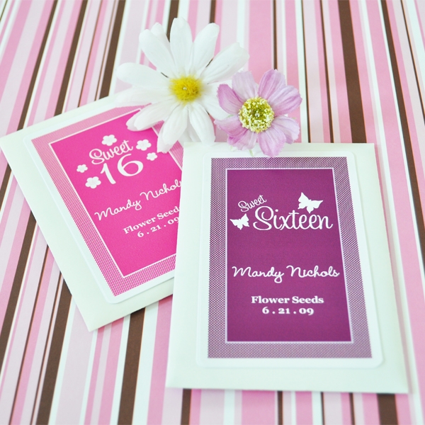Sweet Sixteen (or 15) Personalized Seed Packets