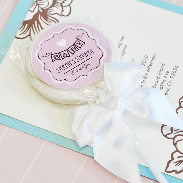 Vintage Baby Personalized Lollipop Favors