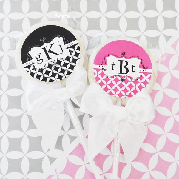 Mod Monogram Personalized Lollipop Favors