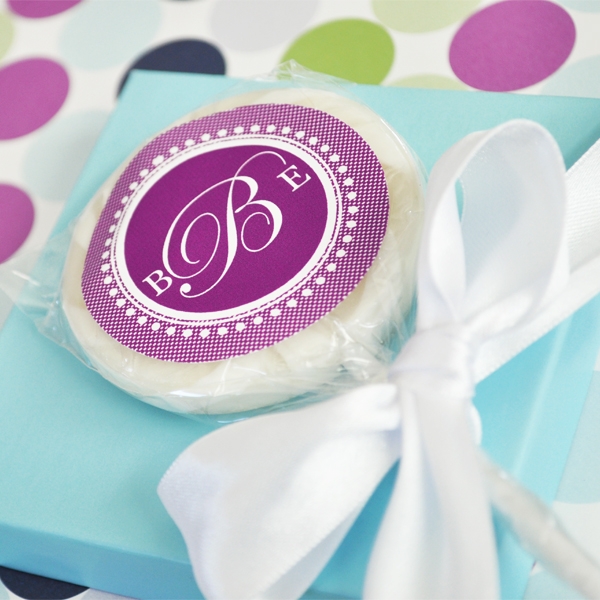 Something Sweet Monogram Personalized Lollipop Favors