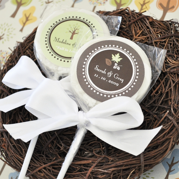 Fall for Love Personalized Lollipop Favors