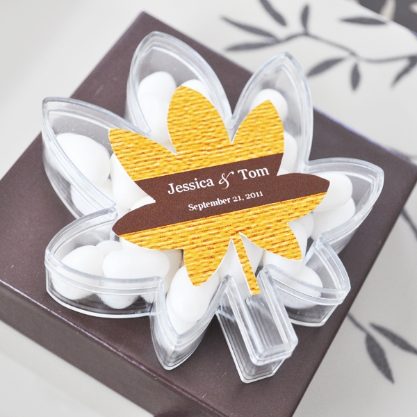 Fall for Love Leaf Acrylic Favor Boxes