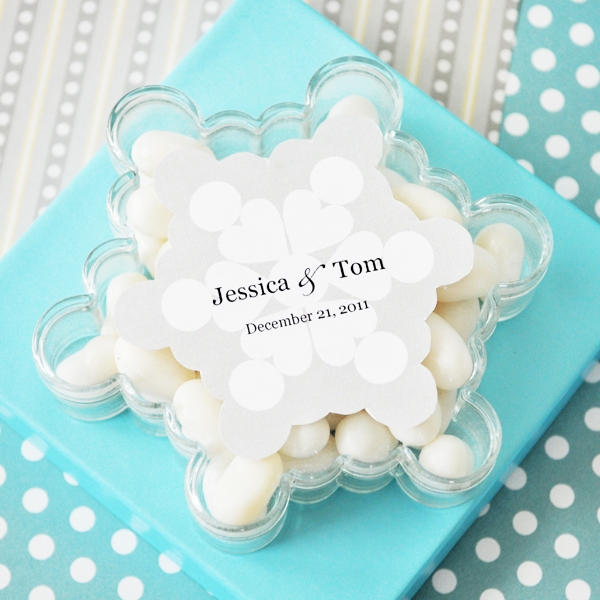 A Winter Holiday Snowflake Acrylic Favor Boxes