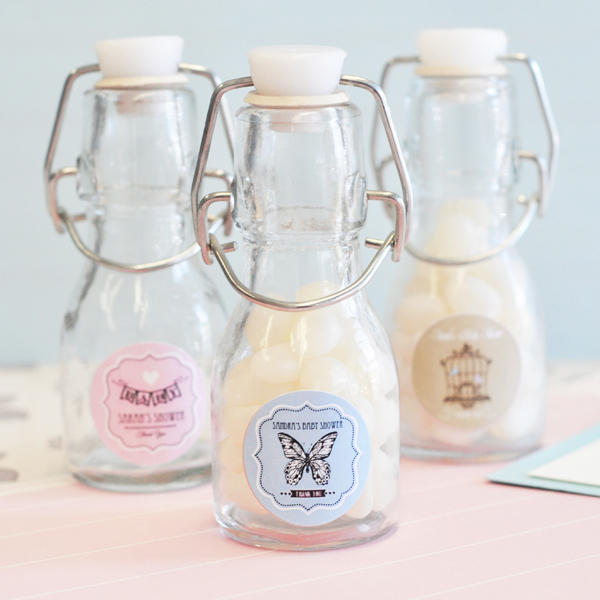 Vintage Baby Personalized Mini Glass Bottles