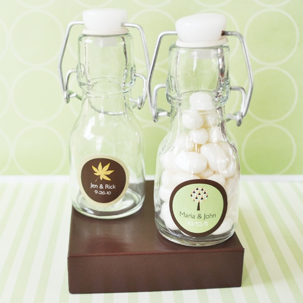 Fall for Love Personalized Mini Glass Bottles