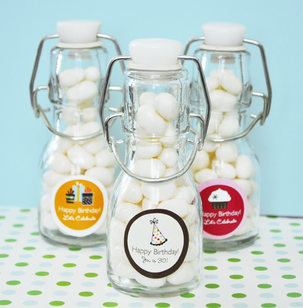 Personalized Birthday Mini Glass Bottles