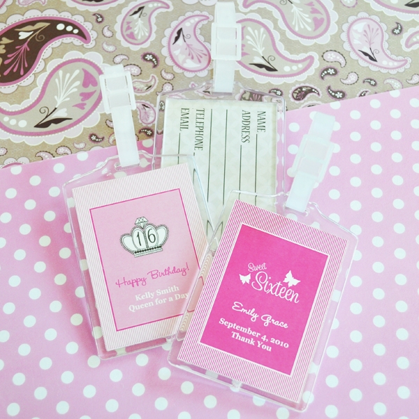 Sweet Sixteen (or 15) Acrylic Luggage Tags
