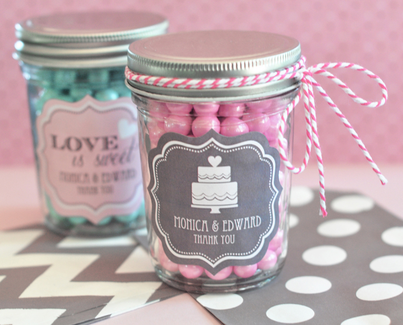Personalized Wedding Mini Mason Jars