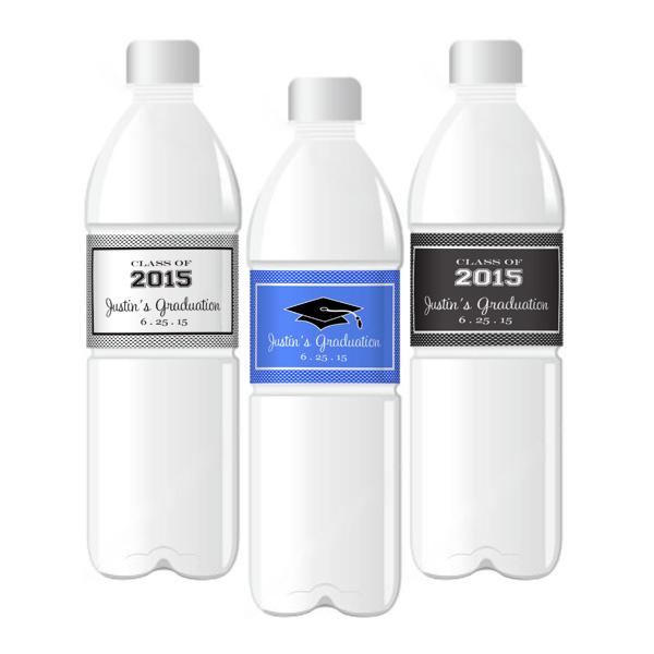 "Hats off to You" Graduation Water Bottle Labels