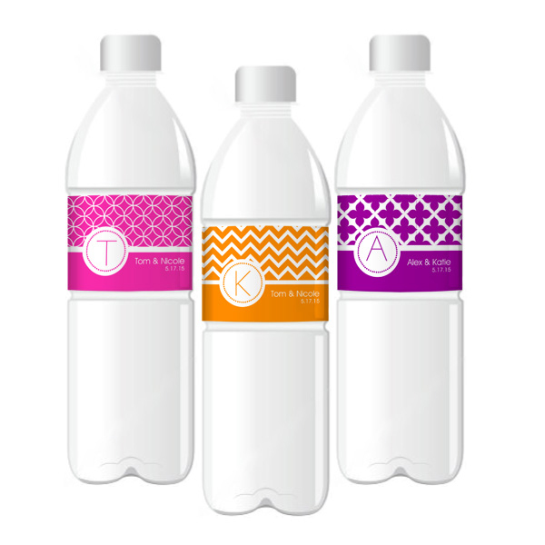 MOD Pattern Monogram Water Bottle Labels
