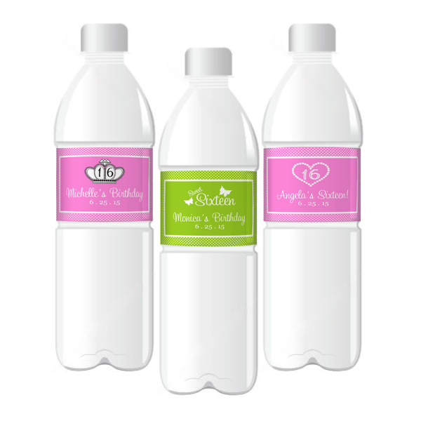 Sweet Sixteen (or 15) Water Bottle Labels