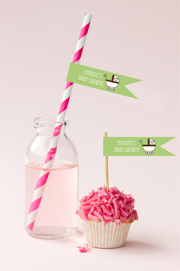 Personalized Baby Shower Flag Labels