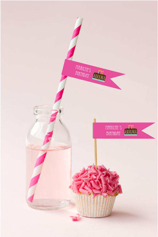 Personalized Birthday Flag Labels