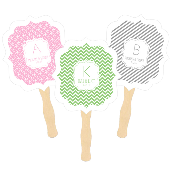 Personalized Paddle Fans - MOD Pattern Monogram