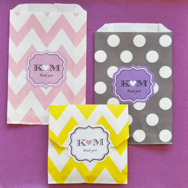 "Love is Sweet" Personalized Goodie Bags (set of 12)
