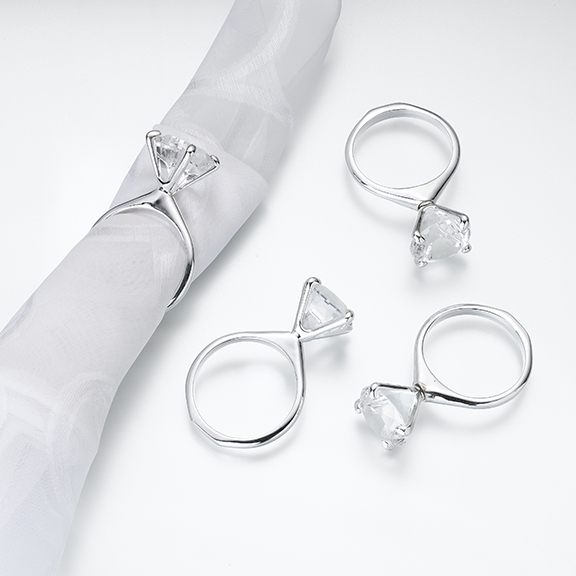 Diamond Ring Napkin Rings (Set of 4)