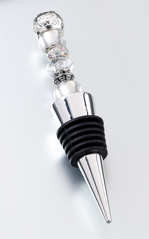 Beaded Wine Stopper-Silver