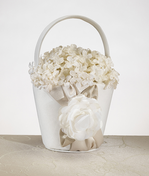 Taupe Rose Flower Basket