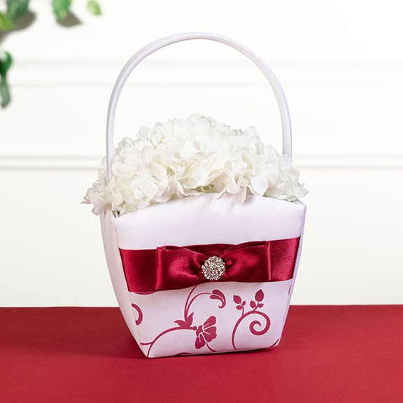 Red & White Flower Basket