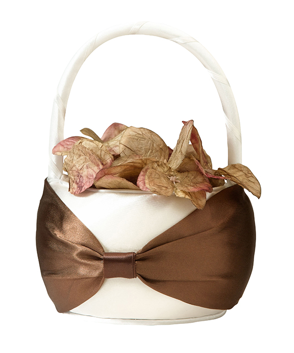 Brown Bow Flower Basket