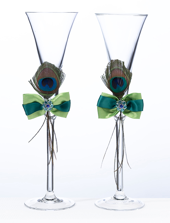 Peacock Glass Set