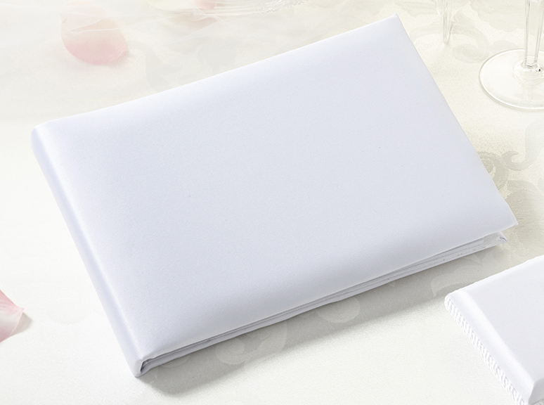 White Satin Guest Book