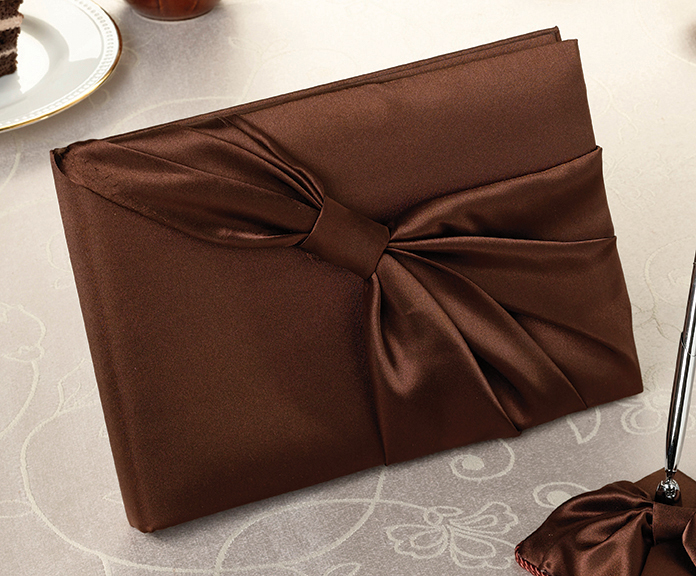 Brown Satin Guest Book