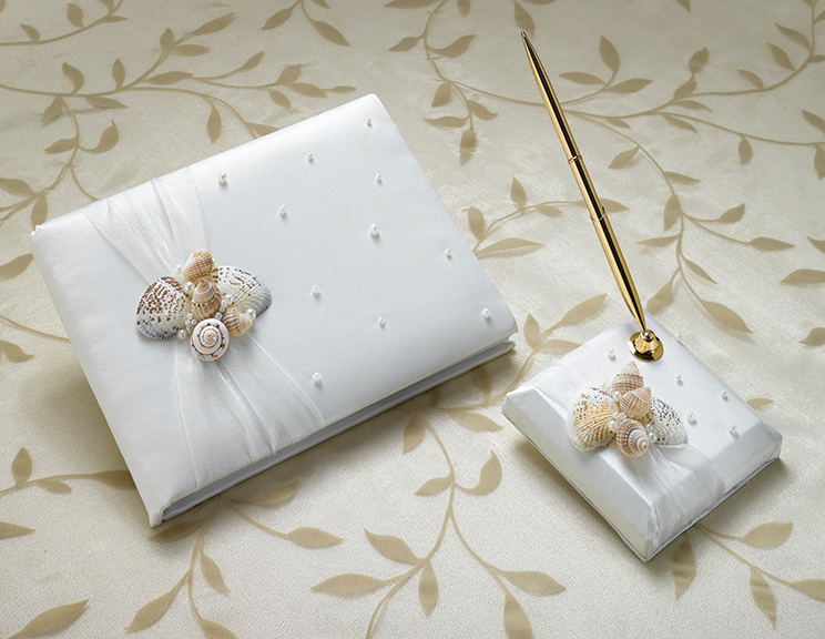 Seashell Guest Book and Pen Set