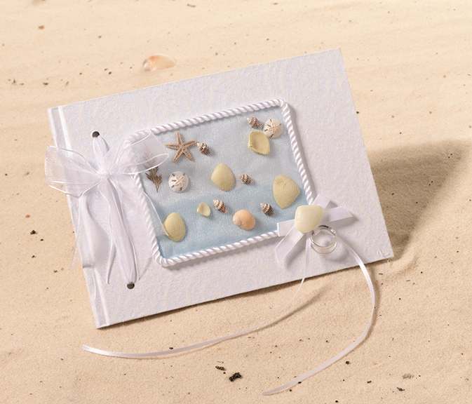Beach Wedding Coastal Mist Guest Book