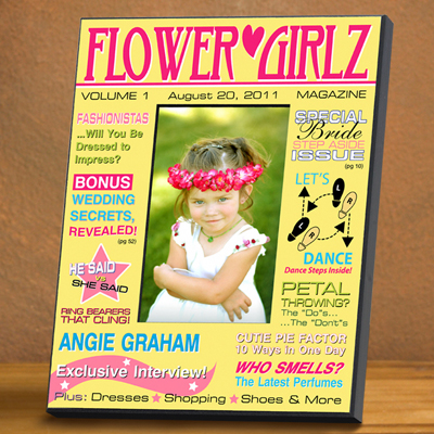 Personalized Yellow Flower Girl Magazine Frame