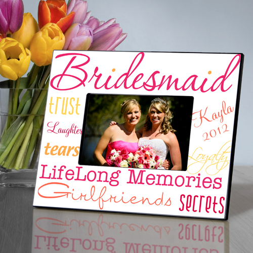 Personalized Kaleidoscope Bridesmaid Picture Frame (7 Available Colors)